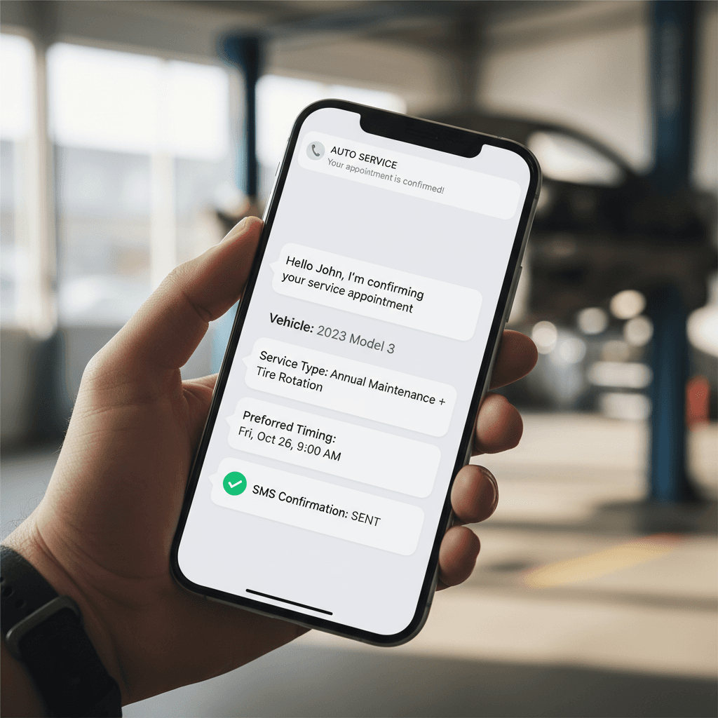 Automated SMS quote delivery to customer on mobile phone